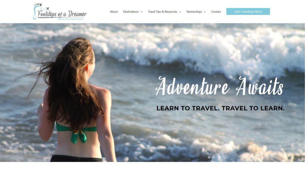 Footsteps of a Dreamer travel blog home page